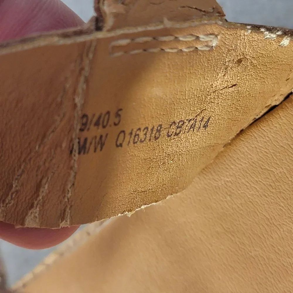 Korks‎ Kork Ease Sherlyn Wedge Sandals 40.5 US 9 Gold Leather Platform Strap